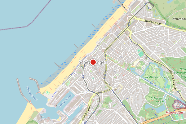 Brandweer-melding op Scheveningen op 24 juni, kaart-overzicht