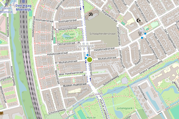 Ambulance-melding op Multatulistraat, Den Haag op 24 juni, kaart-overzicht