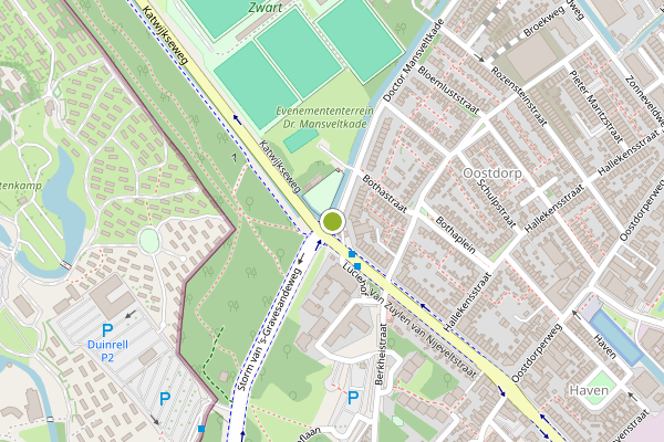 Ambulance-melding op Dr. Mansveltkade, Wassenaar op 25 juni, kaart-overzicht