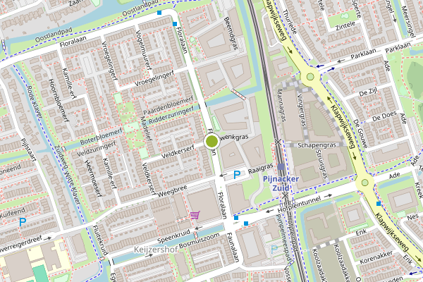Ambulance-melding op Floralaan, Pijnacker op 25 juni, kaart-overzicht