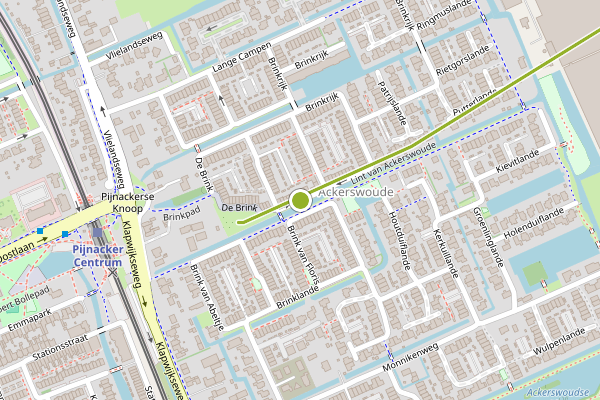 Ambulance-melding op Brink van Pietje Bell, Pijnacker op 25 juni, kaart-overzicht