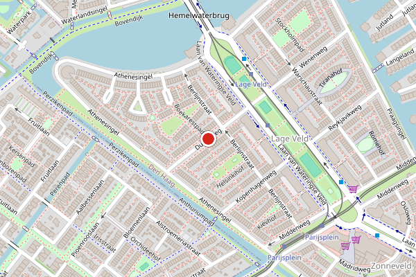 Brandweer-melding op Dublinweg, Den Haag op 25 juni, kaart-overzicht