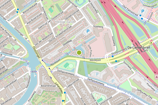 Ambulance-melding op Waterblok, Delft op 25 juni, kaart-overzicht