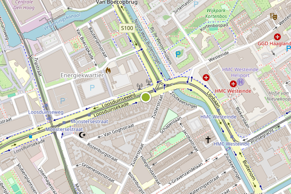 Ambulance-melding op Loosduinsekade, Den Haag op 25 juni, kaart-overzicht