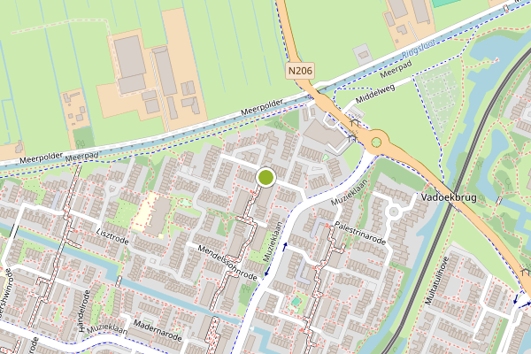 Ambulance-melding op Obrechtrode, Zoetermeer op 25 juni, kaart-overzicht