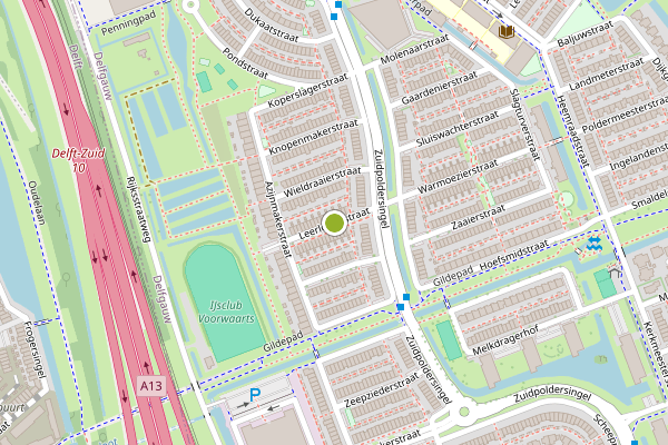 Ambulance-melding op Leerlooierstraat, Delfgauw op 25 juni, kaart-overzicht