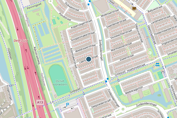 Politie-melding op Leerlooierstraat, Delfgauw op 25 juni, kaart-overzicht