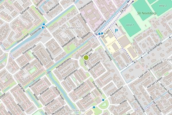 Ambulance-melding op Sleutelbloem, Nootdorp op 25 juni, kaart-overzicht