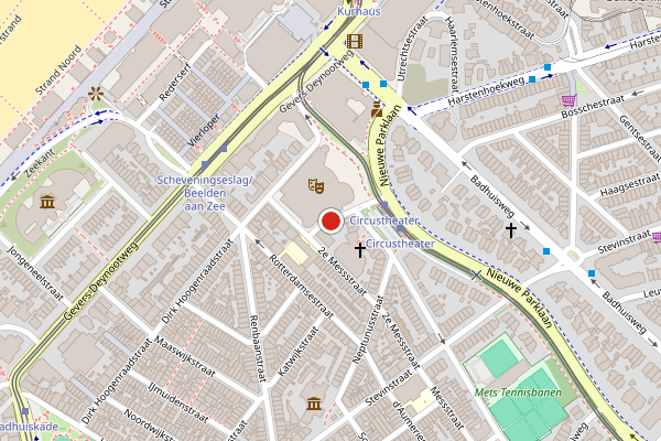 Brandweer-melding op Circusstraat, Den Haag op 26 juni, kaart-overzicht