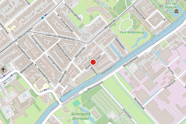 Brandweer-melding op Watertorenlaan, Voorburg op 26 juni, kaart-overzicht