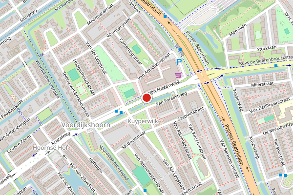 Brandweer-melding op Van Foreestweg, Delft op 26 juni, kaart-overzicht
