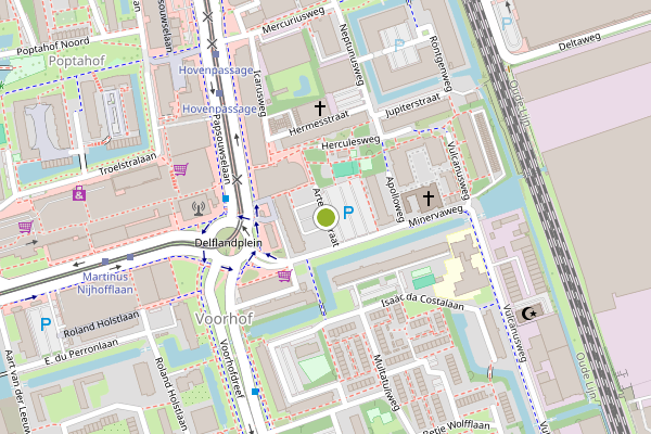 Ambulance-melding op Artemisstraat, Delft op 26 juni, kaart-overzicht