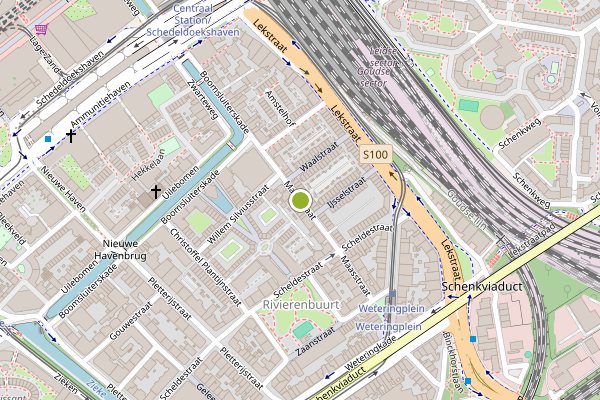 Ambulance-melding op Maasstraat, Den Haag op 27 juni, kaart-overzicht