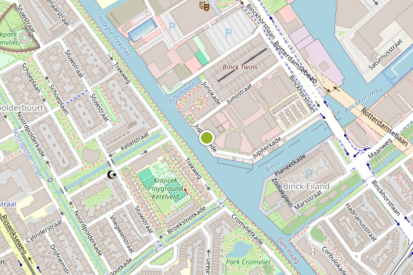 Ambulance-melding op Jupiterkade, Den Haag op 27 juni, kaart-overzicht