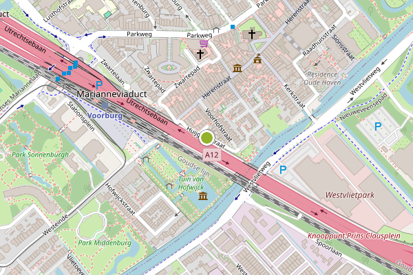 Ambulance-melding op Huijgensstraat, Voorburg op 26 juni, kaart-overzicht