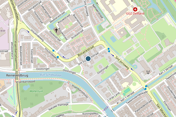 Politie-melding op Sint Eustatiusstraat, Delft op 26 juni, kaart-overzicht