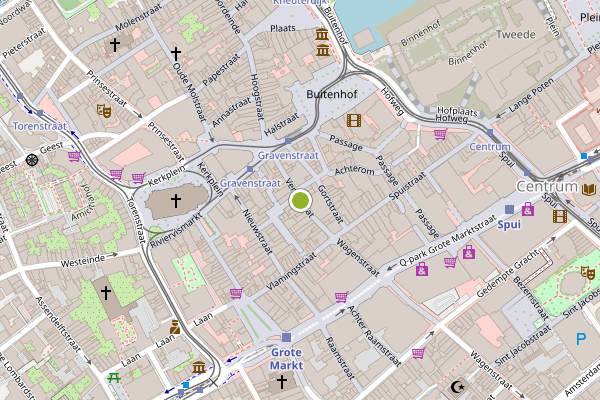Ambulance-melding op Venestraat, Den Haag op 27 juni, kaart-overzicht