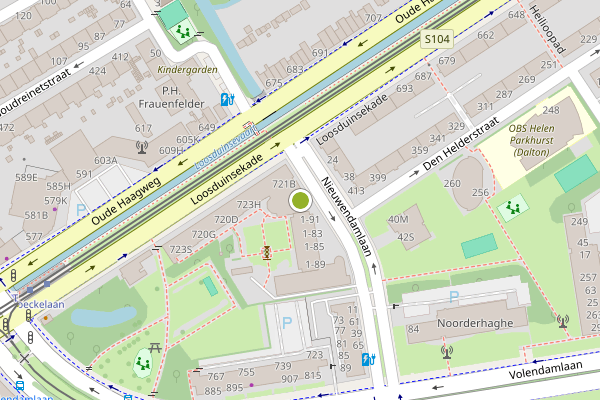 Ambulance-melding op Nieuwendamlaan, Den Haag op 27 juni, kaart-overzicht