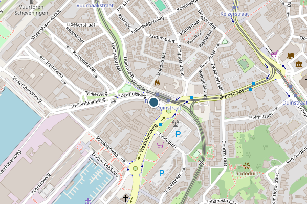 Politie-melding op Zeesluisweg, Den Haag op 27 juni, kaart-overzicht