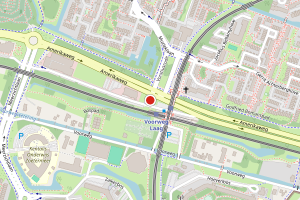 Brandweer-melding op Amerikaweg, Zoetermeer op 27 juni, kaart-overzicht