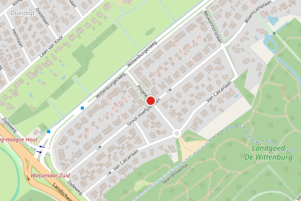 Brandweer-melding op Hogeweg, Wassenaar op 27 juni, kaart-overzicht