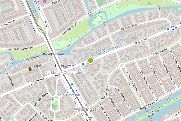 Ambulance-melding op Oosteinde, Den Haag op 27 juni, kaart-overzicht