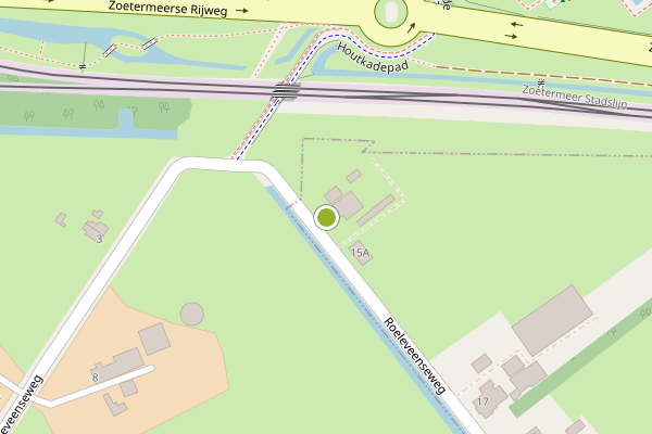 Ambulance-melding op Roeleveenseweg, Zoetermeer op 27 juni, kaart-overzicht