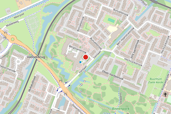 Brandweer-melding op Bergmanstrook, Zoetermeer op 27 juni, kaart-overzicht