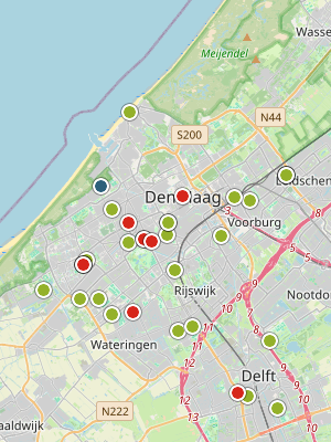 Kaart laatste meldingen P2000 Den Haag